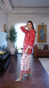 Saffron - Designor Short Shirt with Printed Matching Trousers